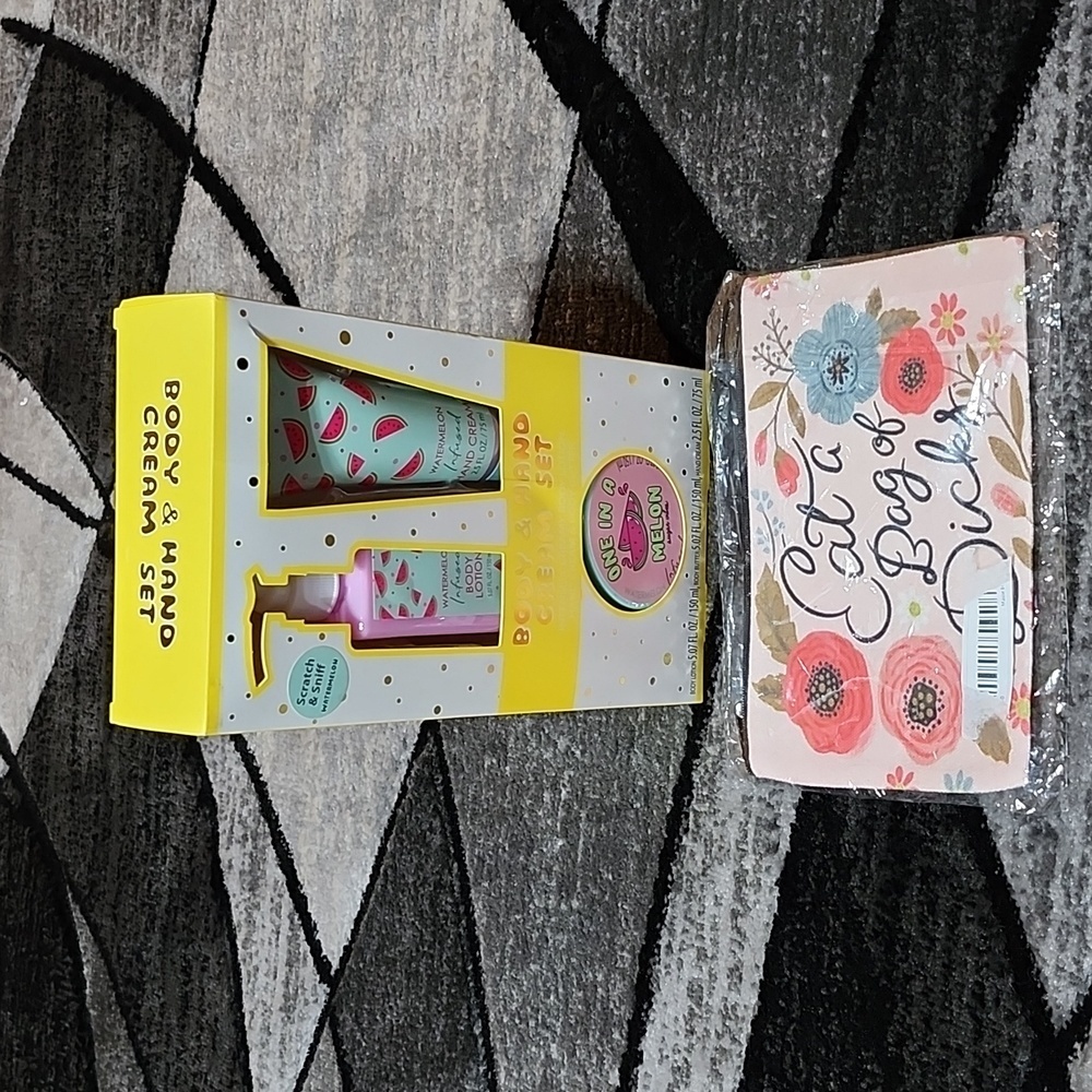 WATERMELON 🍉  BODY & HAND CREAM GIFT SET "EAT A BAG OF DICKS" MAKEUP POU